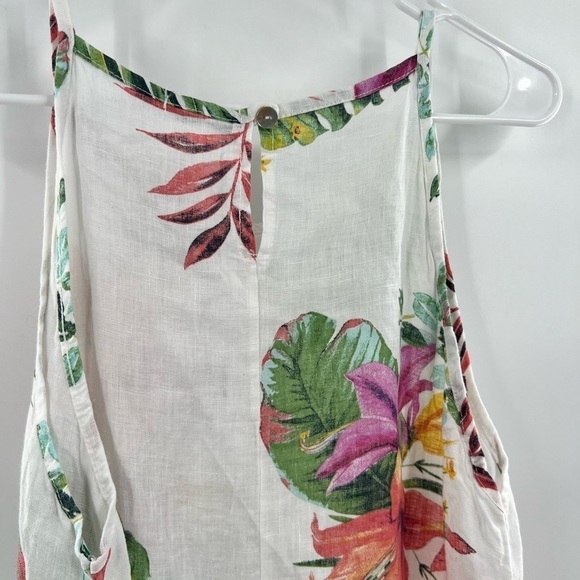 Lungo L’Arno white tropical 100% linen dress size medium midi maxi - Picture 6 of 12